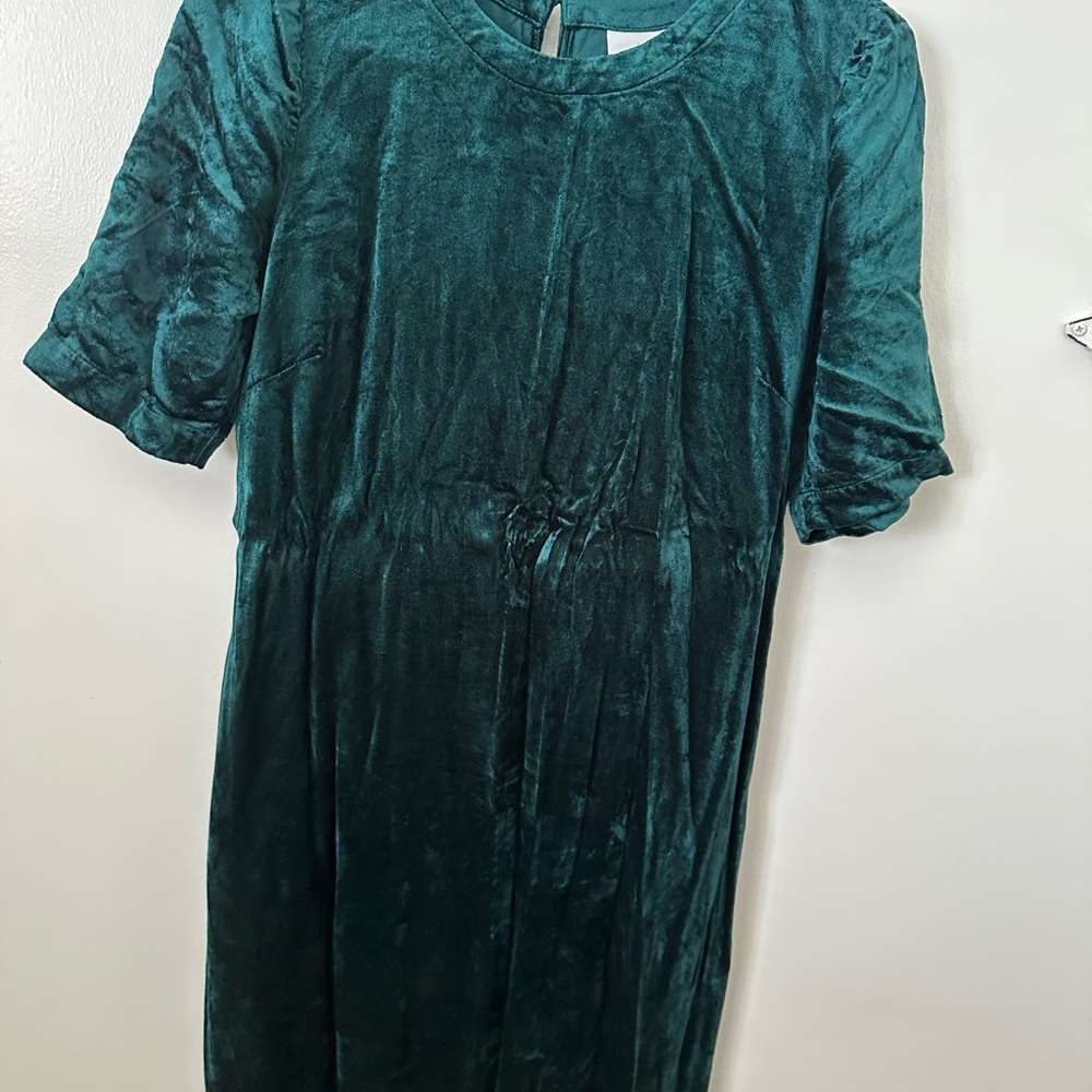 J. Jill Teal Velvet Mini Dress